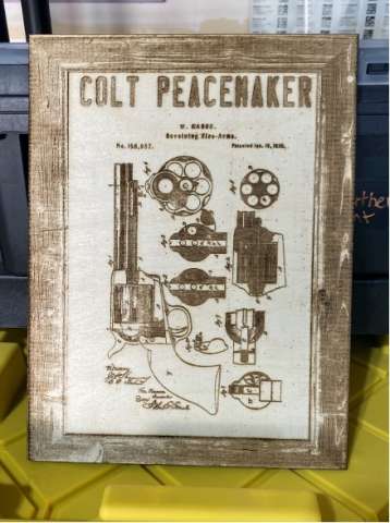 Colt Peacemaker Wood Engraving