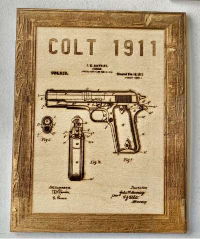 Colt 1911 Wood Engraving