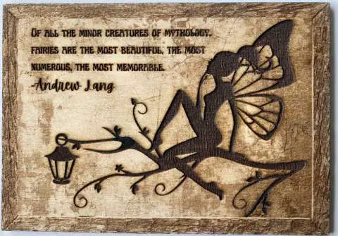 Fairy Quote Wood Engraving