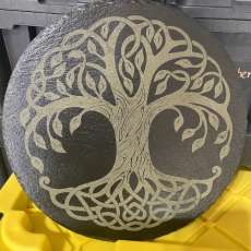 Tree of Life Slate Stone Engraving