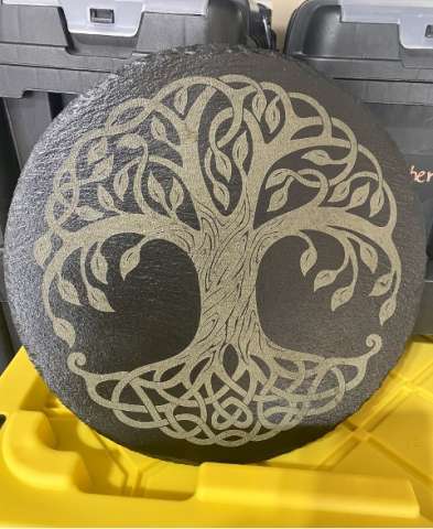 Tree of Life Slate Stone Engraving