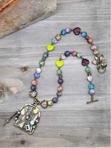 Rainbow Kyanite Secret Garden Necklace