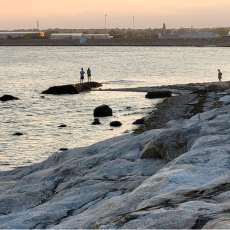 Low Tide on Buzzards Bay Across From New Bedford, Fairhaven MA