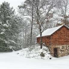 Potato Barn in the Snow