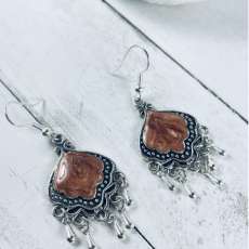 Copper Resin Chandelier Earrings