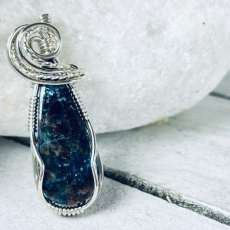 Chrysocolla in Silver Wire Wrap