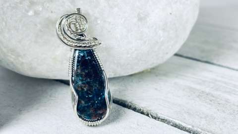 Chrysocolla in Silver Wire Wrap