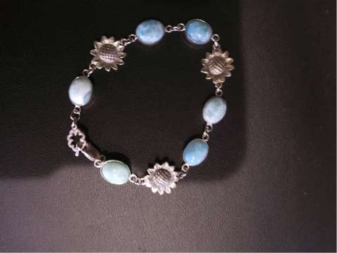 Larimar and Sterling Bracelet