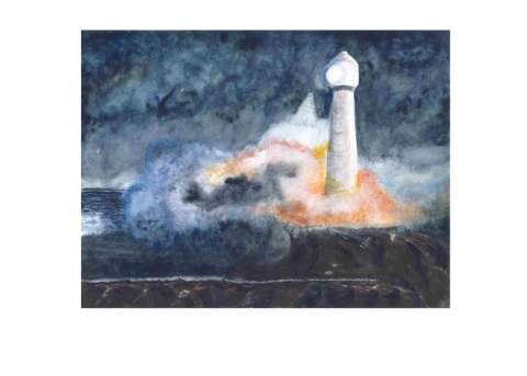 Lighthouse Watercolor Art