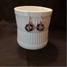 Crystal Earrings Burgundy