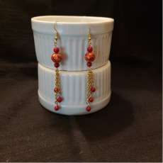 Fire Red Dangle Earrings