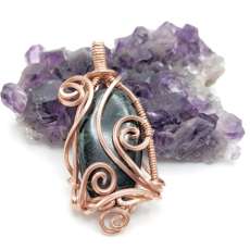 Copper Wire Pendant With Tourmaline