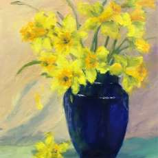 Daffs in a Blue Vase