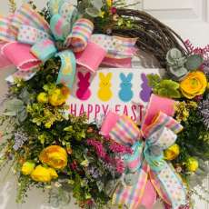 Easter Themed 18 Inch Grapevine Wreath