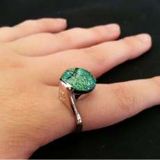 SS Dichroic Glass Ring