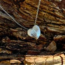 Textured Folded Heart Pendant