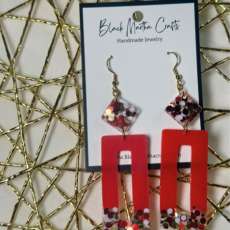 Red Glitter Earrings