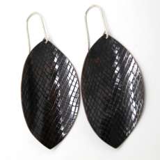 Snake Skin Copper Leaf Earrings