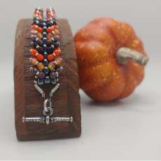 Chevron Pumpkin Harvest Bracelet With Tierra Cast Heirloom Toggle Clasp
