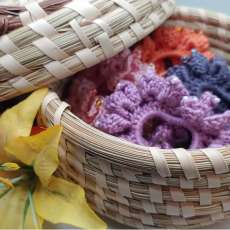 Crochet Beaded Bamboo Scrunchies