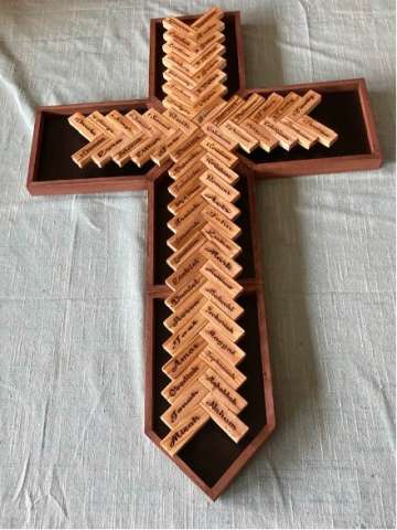 Bible Books Engraved Cross