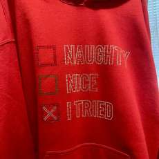 Rhinestone Naughty, Nice, I Tried Transfer For Shirts/Sweatshirts