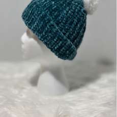 Velvet Beanie in Teal