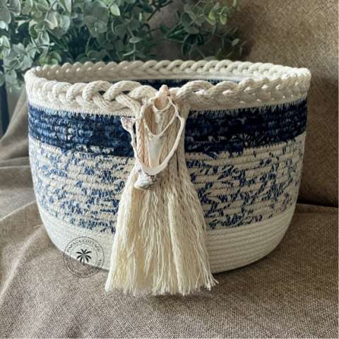 Coastal Haven Handcrafted Rope Basket