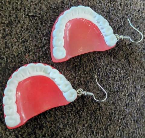Unique Vintage Denture Earrings