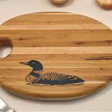 Oval Loon Inlaid Cutting Board