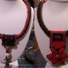 Lampwork and Woven Beaded Necklaces