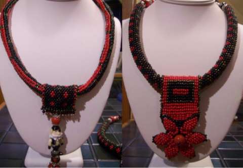 Lampwork and Woven Beaded Necklaces