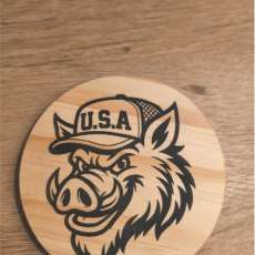 Usa Hog Wood Coaster