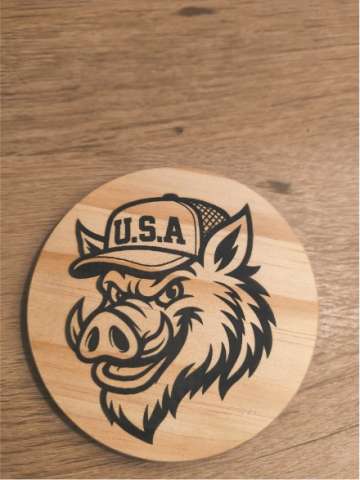 Usa Hog Wood Coaster