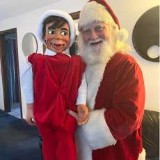 Santa With His Elf-On-The-Shelf™