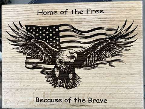 US Flag and Eagle in Flight