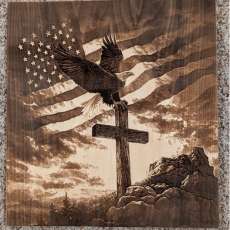 Eagle on Cross With US Flag