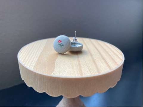 Fabric Button Earrings