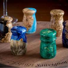 Maple Burl and Resin Wine Bottle Stoppers