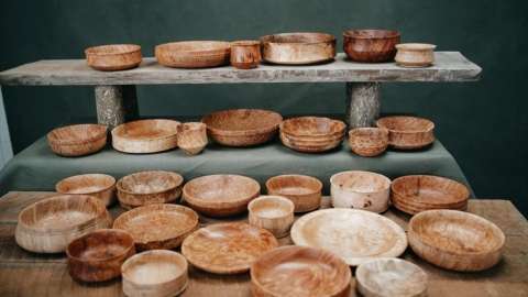 Highly Figured Maple Burl Bowls