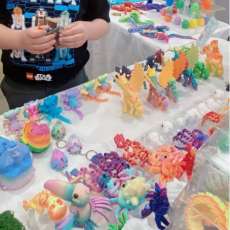 Colorful Articulated Dragons Display