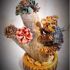 Handmade Pinecone Bear