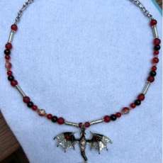 Black and Silver Dragon Necklace