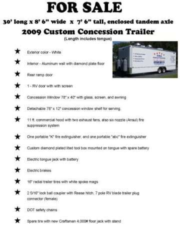 FOR SALE 30FT. 2009 TRAILER