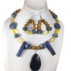 Agate BLUE Pendant & Lapis