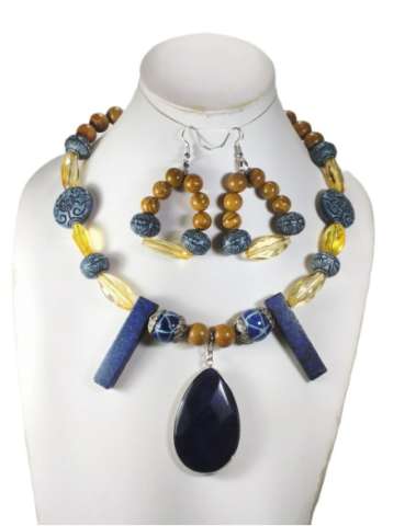 Agate BLUE Pendant & Lapis