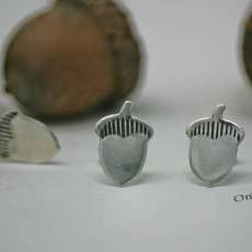 Silver Acorn Studs
