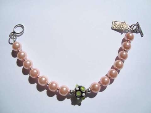 Synthetic Pearl Bracelet with charm