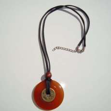 Semi Precious Carnelian Pendant with Chinese Antique coin