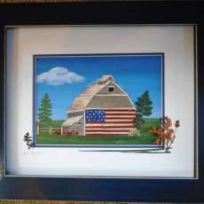 Barn with American Flag
